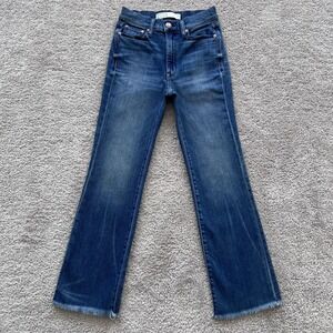 AYR The Bomb Pop Jeans Womens 26 Blue Raw Hem Stretch Denim USA Mid Rise